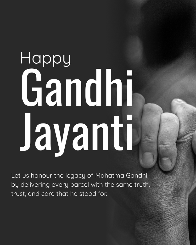 Black White and Gray Minimalist Gandhi Jayanti Tribute Instagram Post